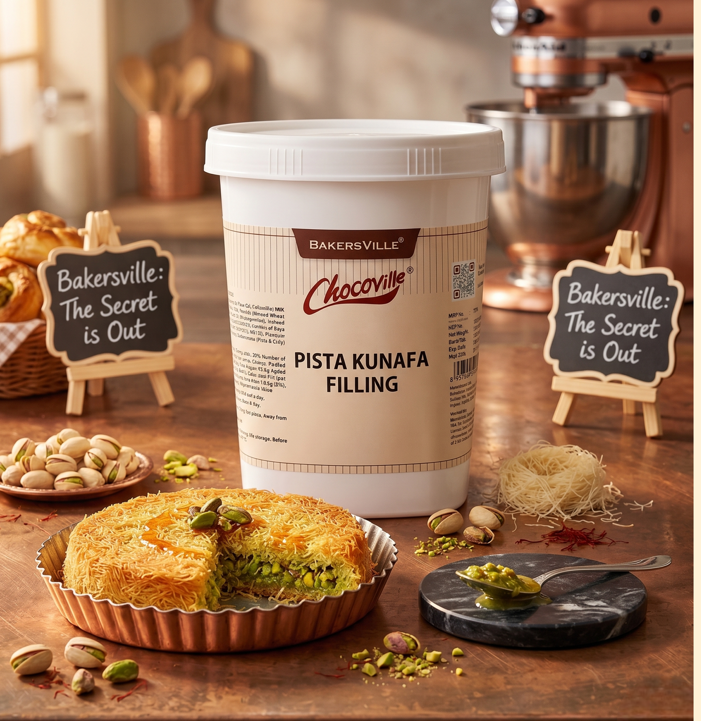 Chocoville Pista Kunafa Filling - 1 Kg