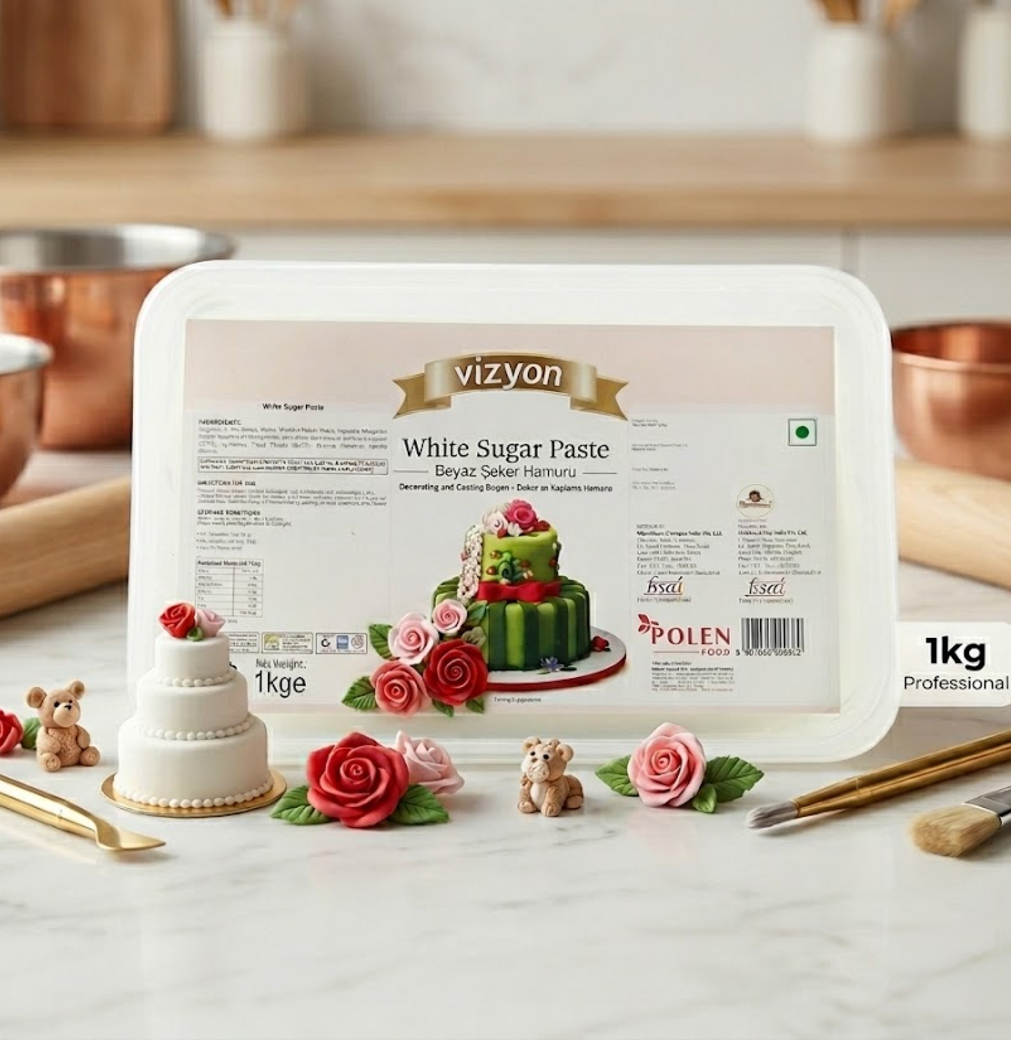 Vizyon Sugar Paste/Fondant – White (1kg)