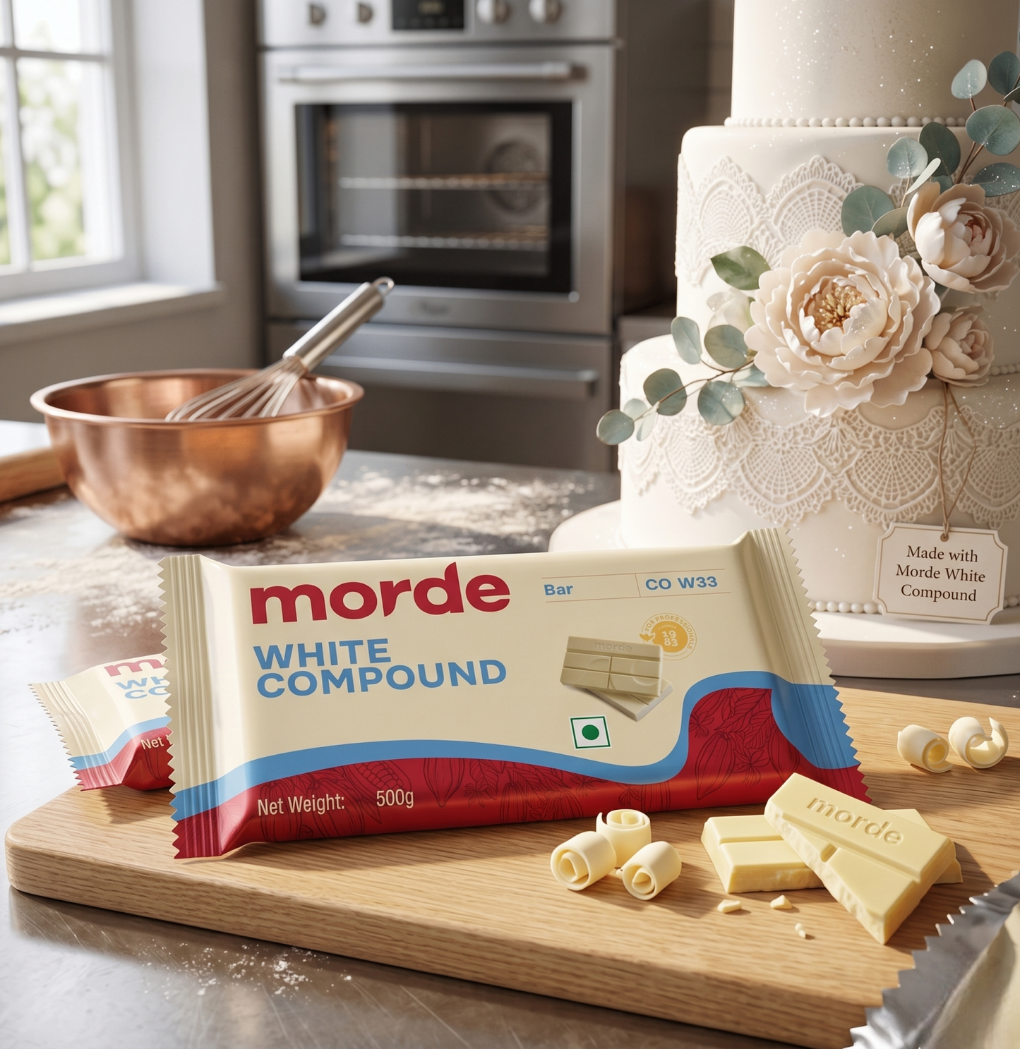 Morde White Compound Chocolate - 500 Gm