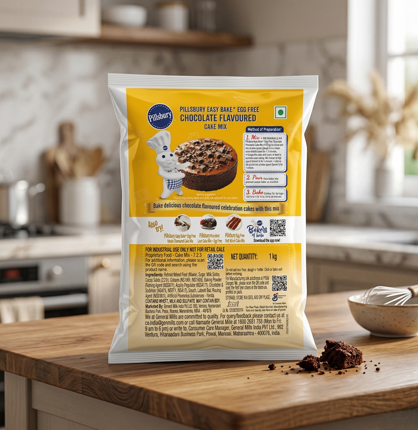 Pillsbury Easy Bake Egg Free Chocolate Flavoured Cake Mix – 1 Kg