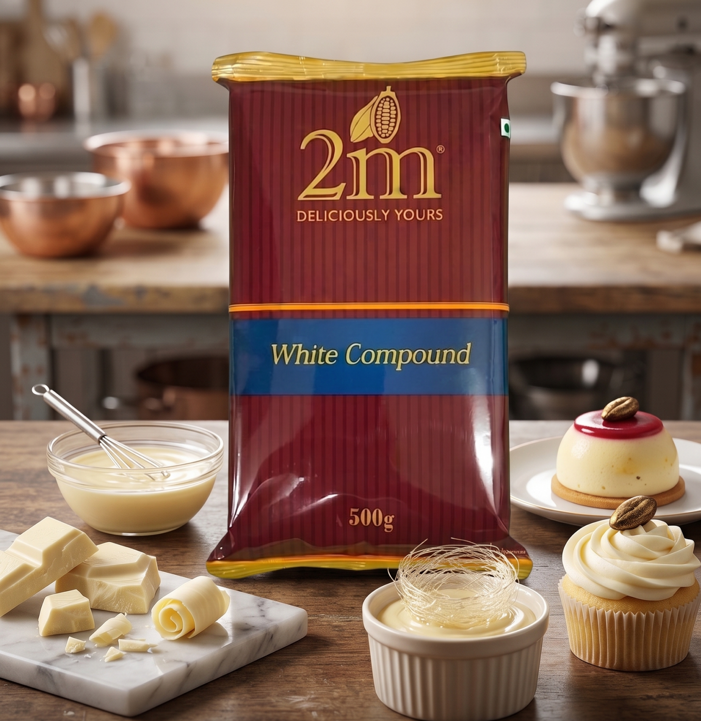 2M Cocoa White Compound Chocolate - 500 Gm