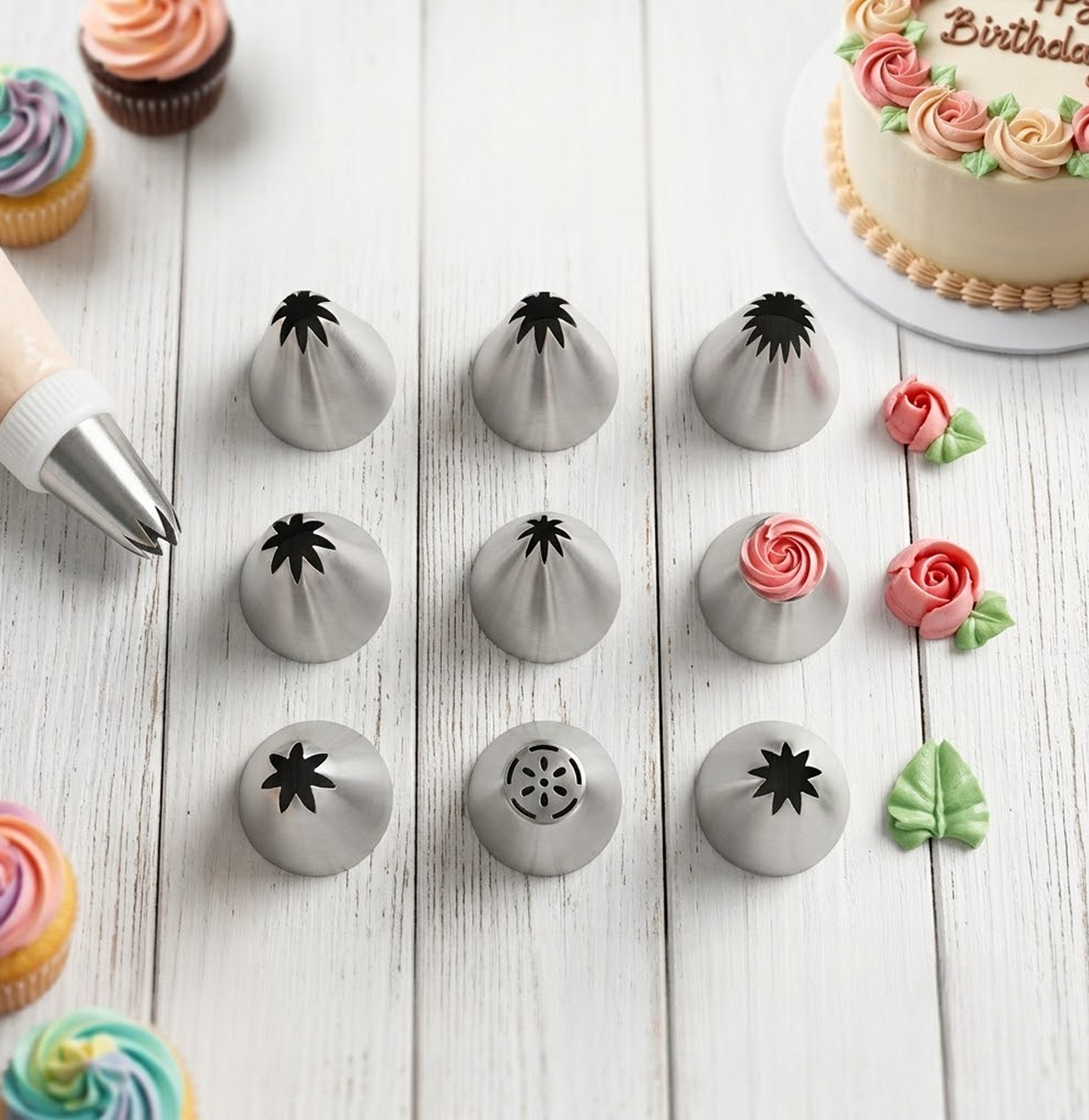 Cake Decorating Nozzle Set – 9 Pieces
