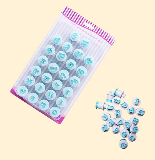 Alphabet Fondant Letter Cutter Set – 26 Pcs Lowercase Plunger Moulds
