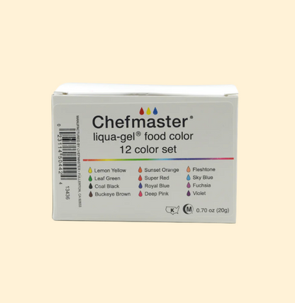 CHEFMASTER Liqua-Gel Food Colour Assorted Kit (20g x 12 Bottles)