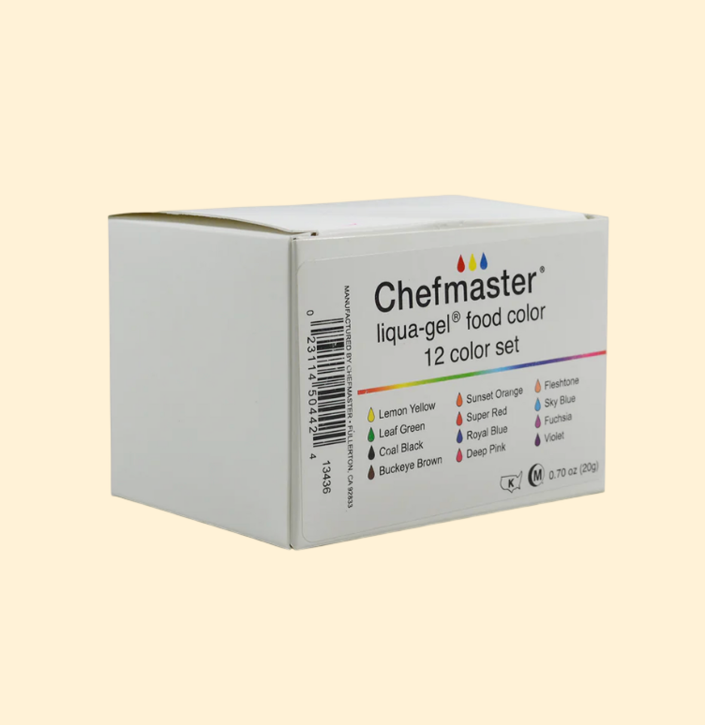CHEFMASTER Liqua-Gel Food Colour Assorted Kit (20g x 12 Bottles)