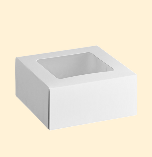 White Half Kg Window Cake Box 8x8x5 (Pack of 10)