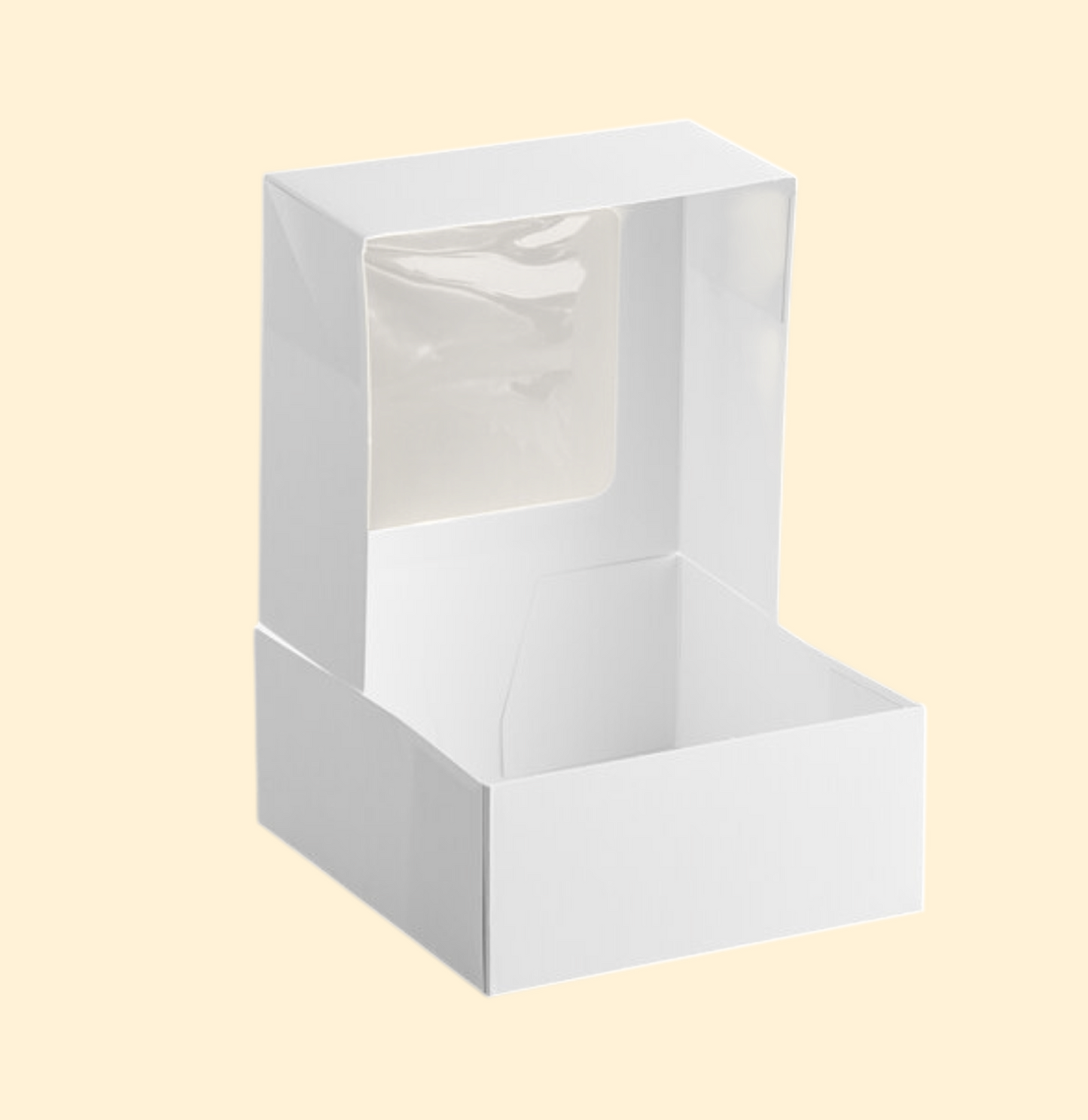 White Half Kg Window Cake Box 8x8x5 (Pack of 10)
