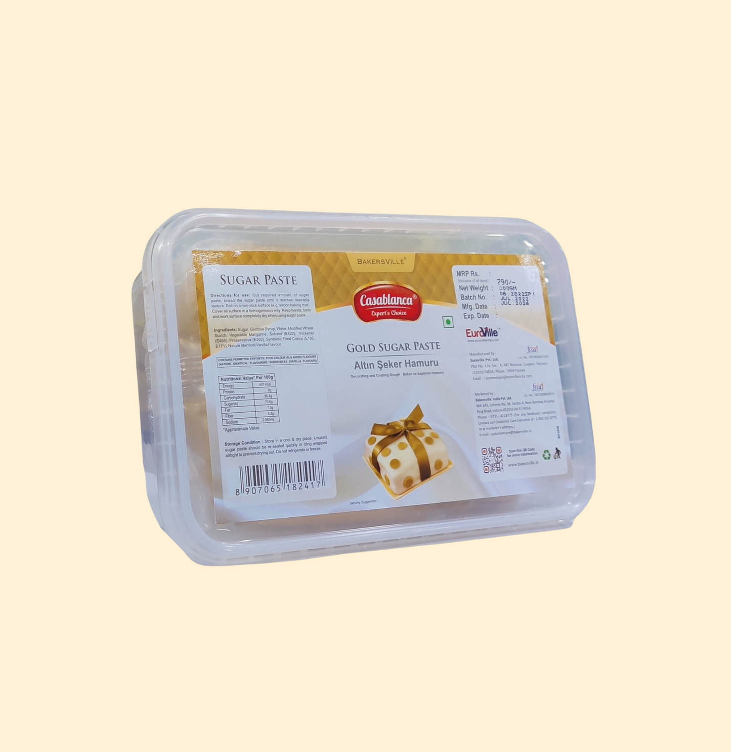 Casablanca Gold Sugar Paste – 800g