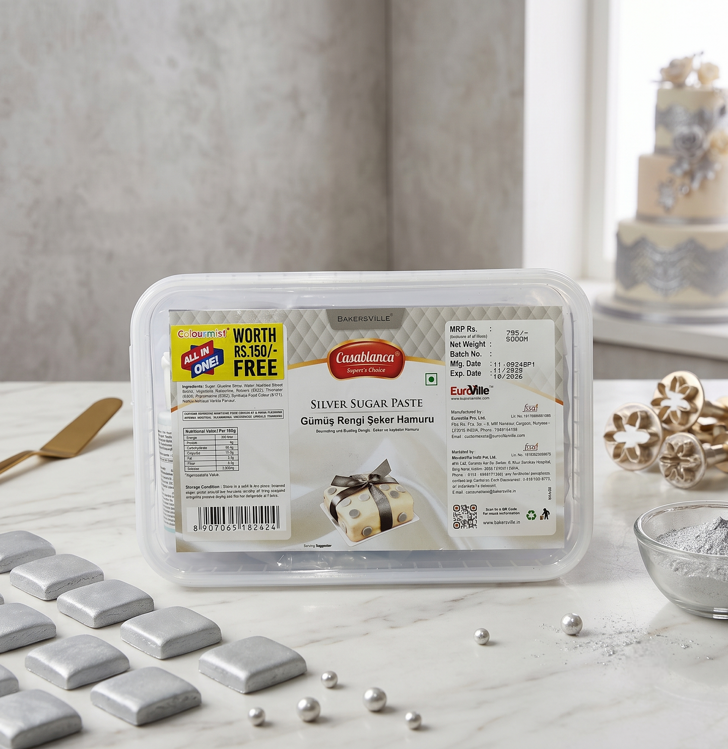 Casablanca Silver Sugar Paste – 800g