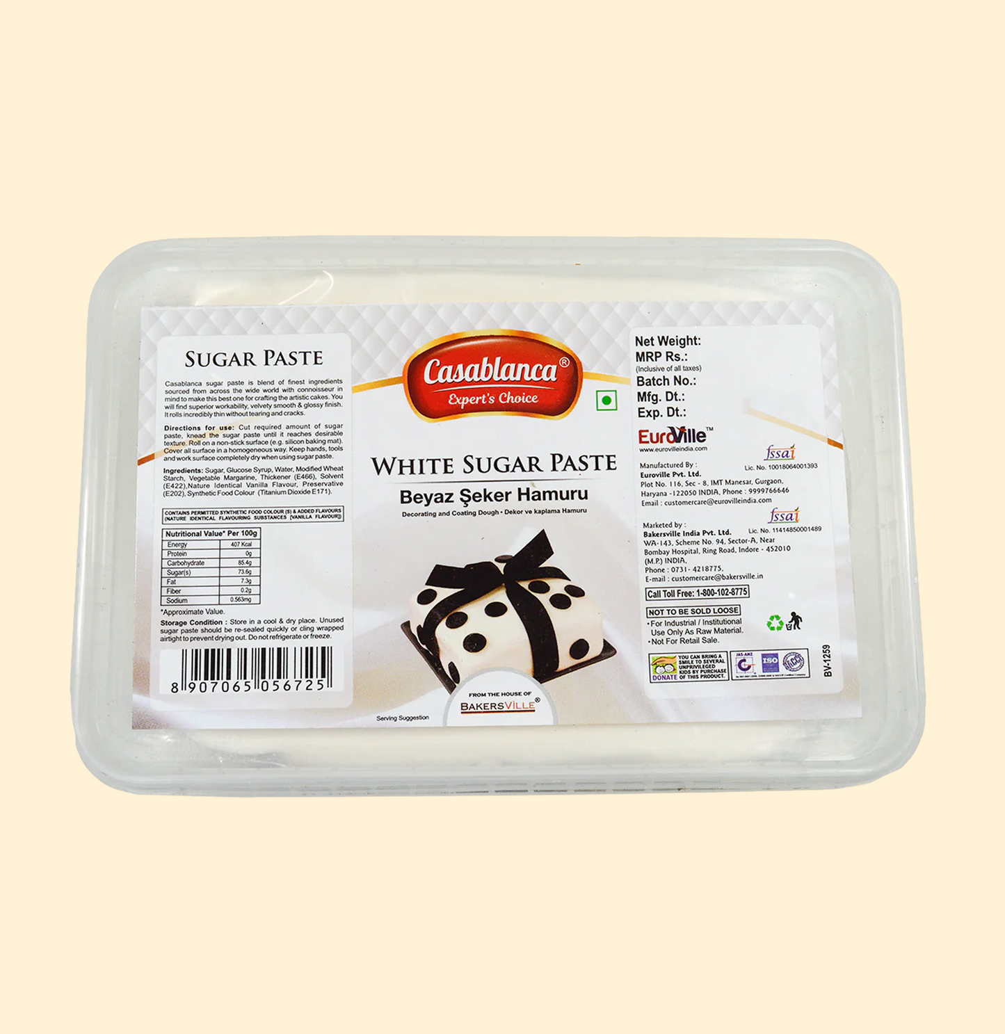 Casablanca Sugar Paste White – 250 Gm