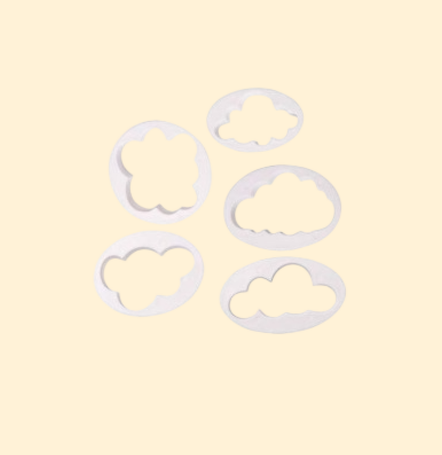 Cloud Cutter Set – 5 Pieces Fondant & Cookie Cutters