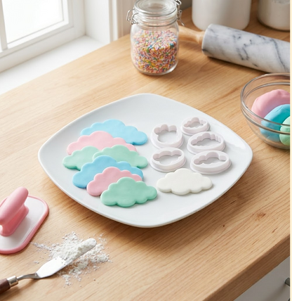 Cloud Cutter Set – 5 Pieces Fondant & Cookie Cutters