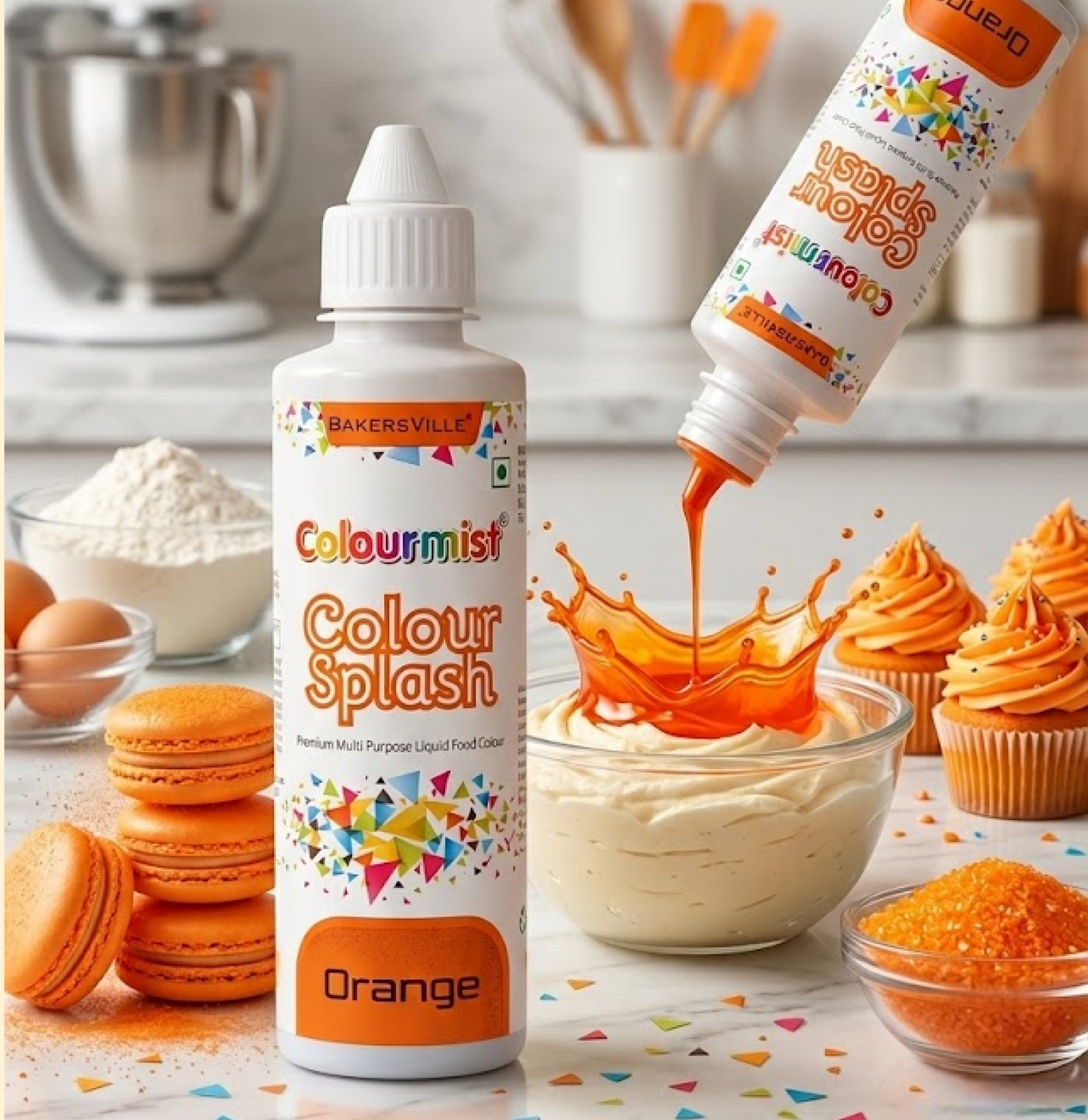 Colourmist Colour Splash Premium Multipurpose Liquid Food Colour – Orange (200g)