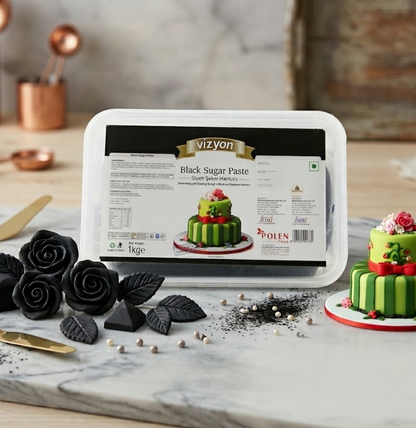 Vizyon Sugar Paste/Fondant – Black (1kg)
