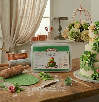 Vizyon Sugar Paste/Fondant – Green (1kg)