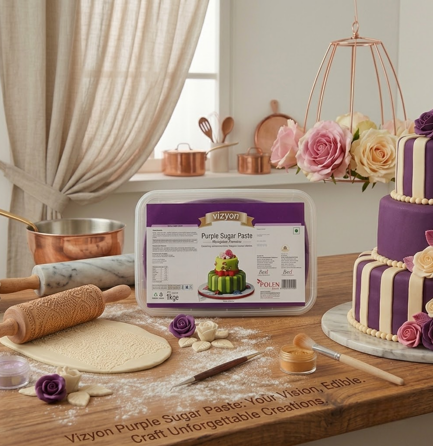 Vizyon Sugar Paste/Fondant – Purple (1kg)