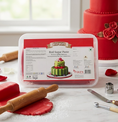 Vizyon Sugar Paste/Fondant – Red (1kg)