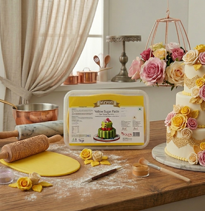 Vizyon Sugar Paste/Fondant – Yellow (1kg)