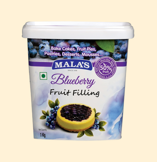 Mala’s Blueberry Fruit Filling – 1kg (50% Real Fruit)