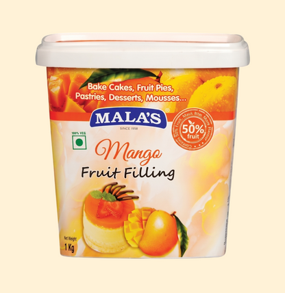 Mala’s Mango Fruit Filling – 1kg (50% Real Fruit)
