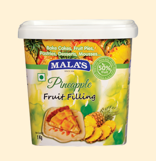 Mala’s Pineapple Fruit Filling – 1kg (50% Real Fruit)