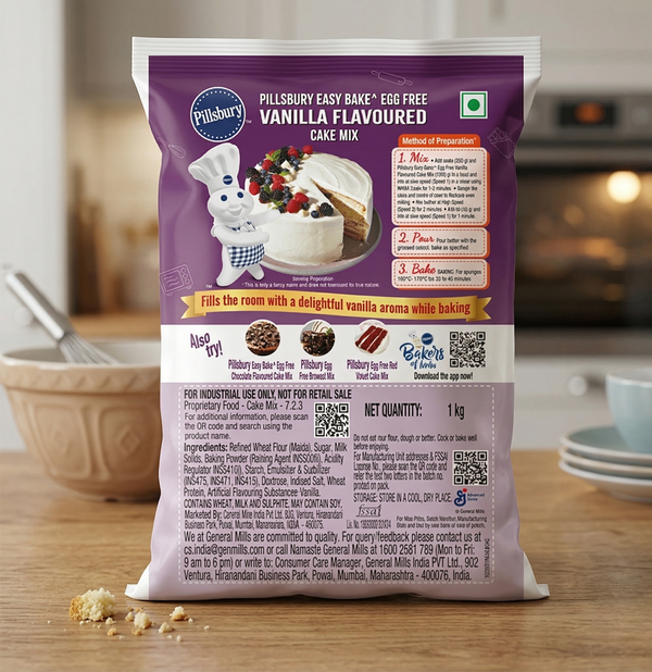 Pillsbury Easy Bake Egg Free Vanilla Flavoured Cake Mix – 1kg