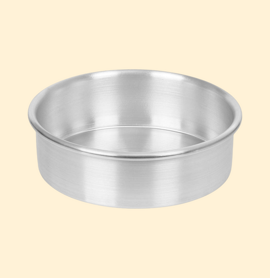 Premium Silver Aluminium Round Cake Tin – 6x2 Inch