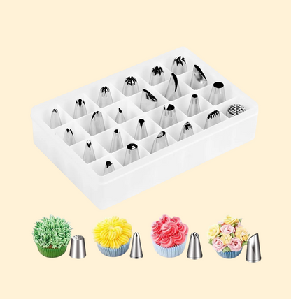 24 Pieces Piping Nozzle Set with Storage Box