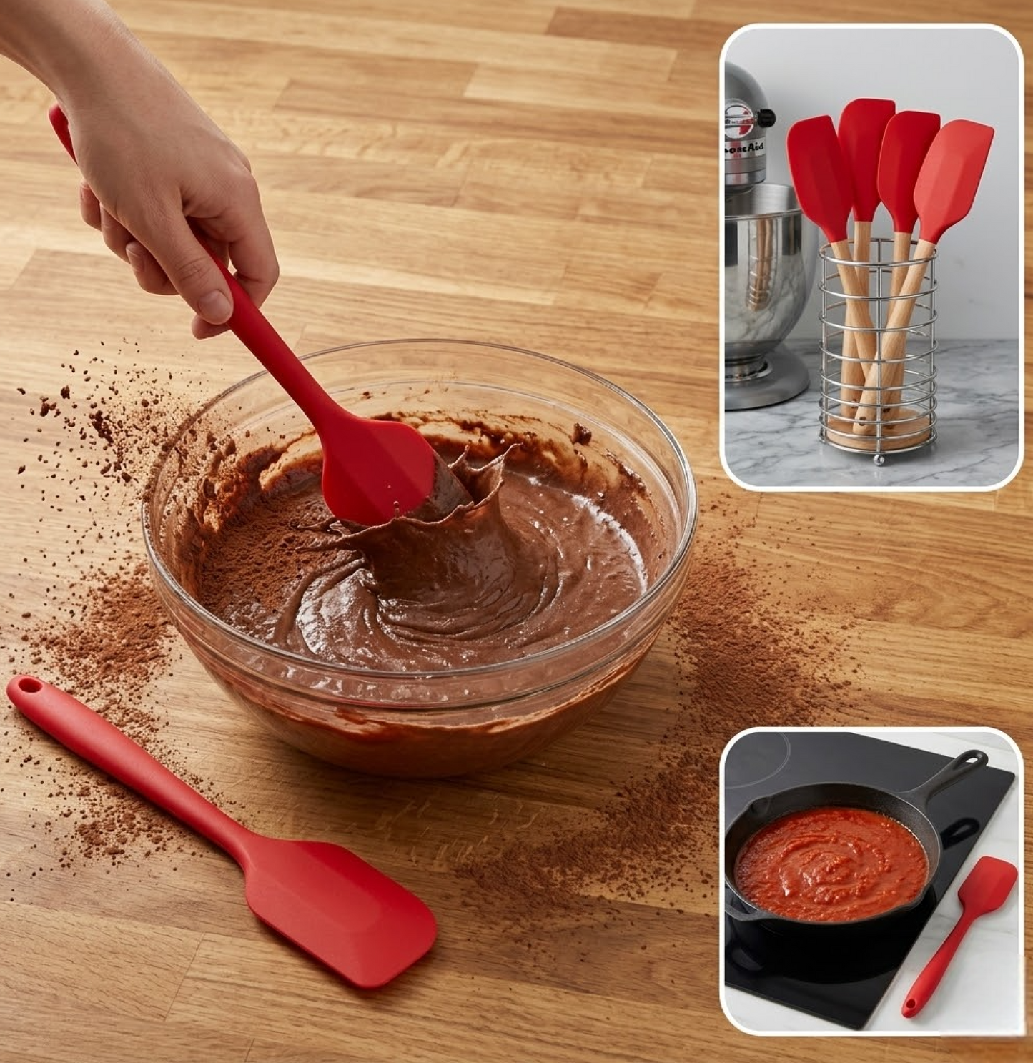 Premium Silicone Spatula with Steel Core – 11 Inch (Multicolour)