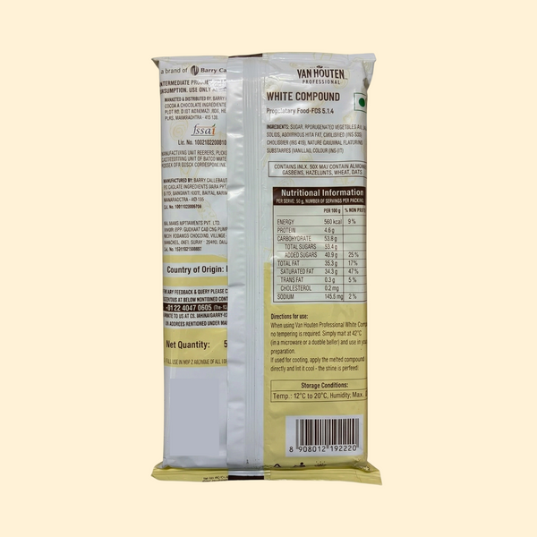 Van Houten Professional Classic White Compound Chocolate – 500 Gm